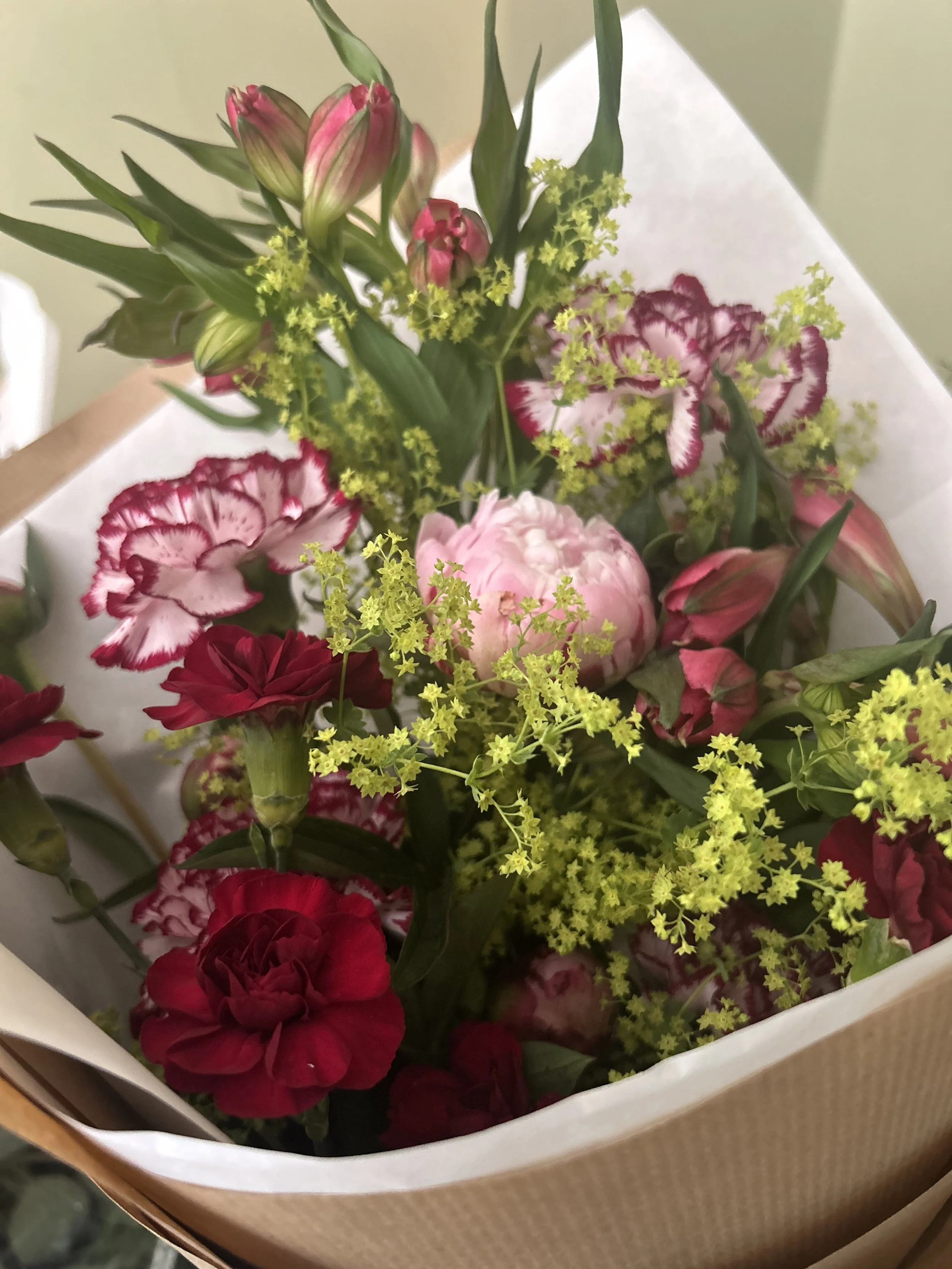 Fresh Flowers in Kraft paper