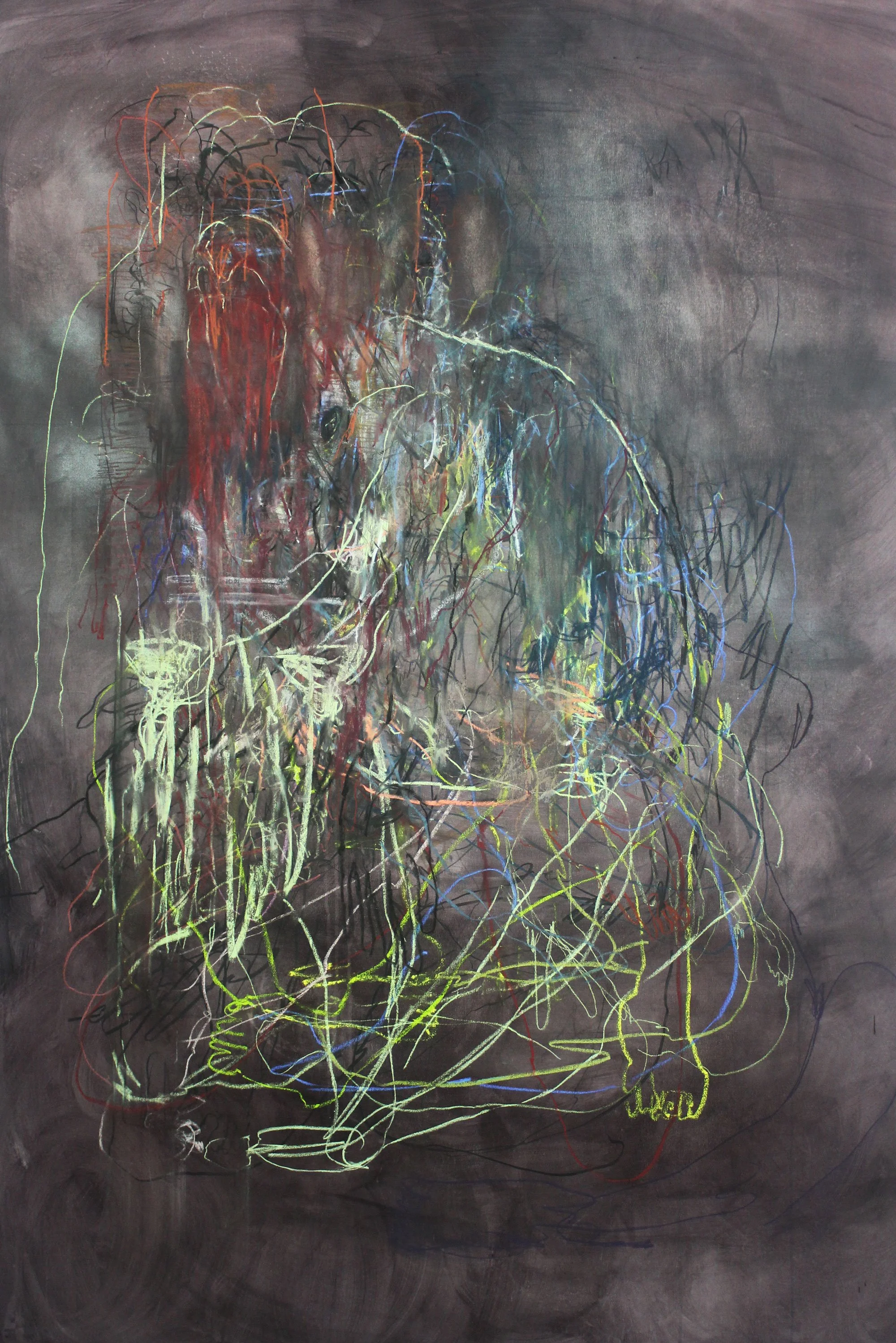 'Hunter,Gatherer 2' (2024) | Acrylic,  charcoal and pastel on canvas | 135 x 195cm