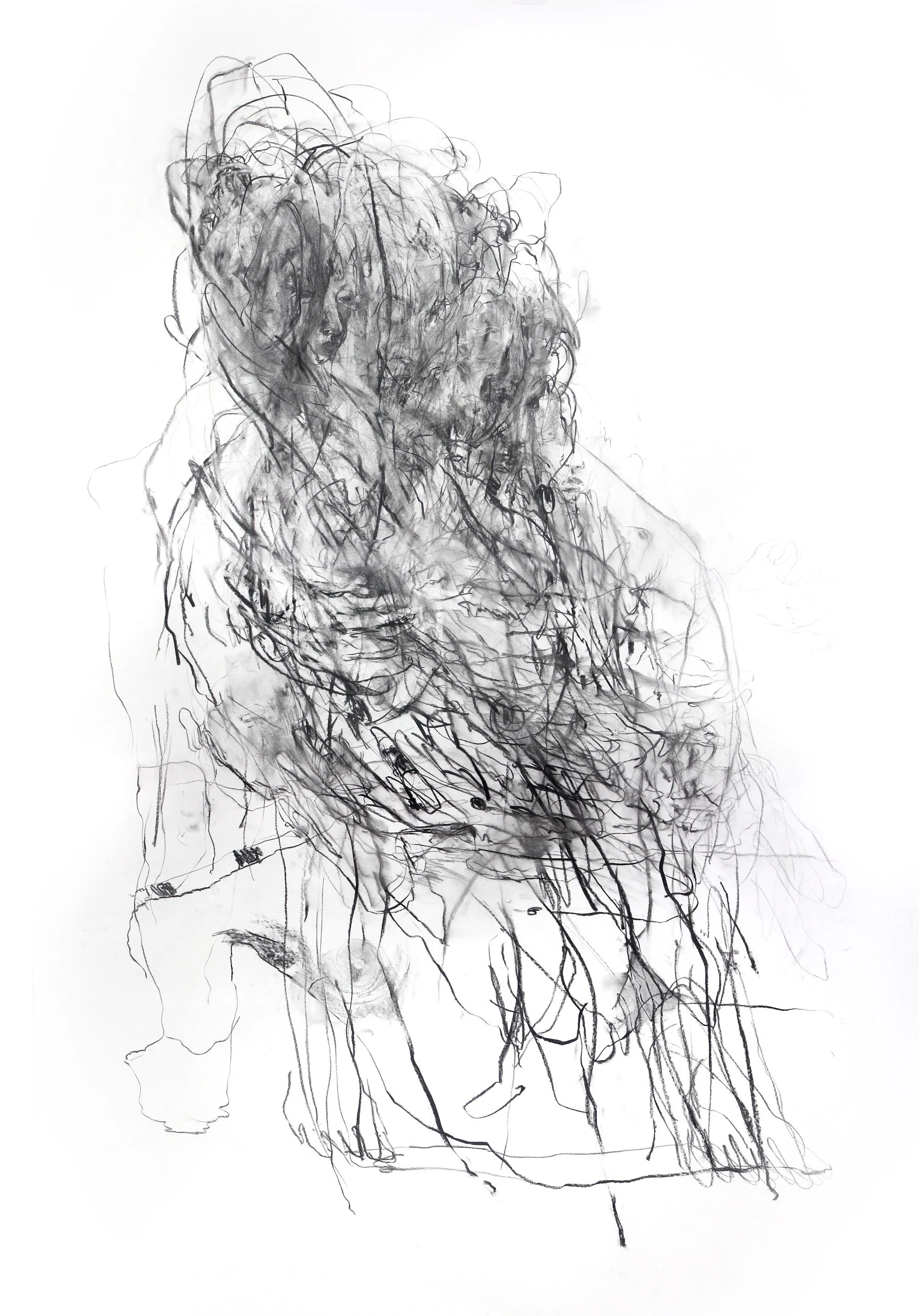'4'33' (2024) | Charcoal on paper | 100 x 150cm -SOLD-