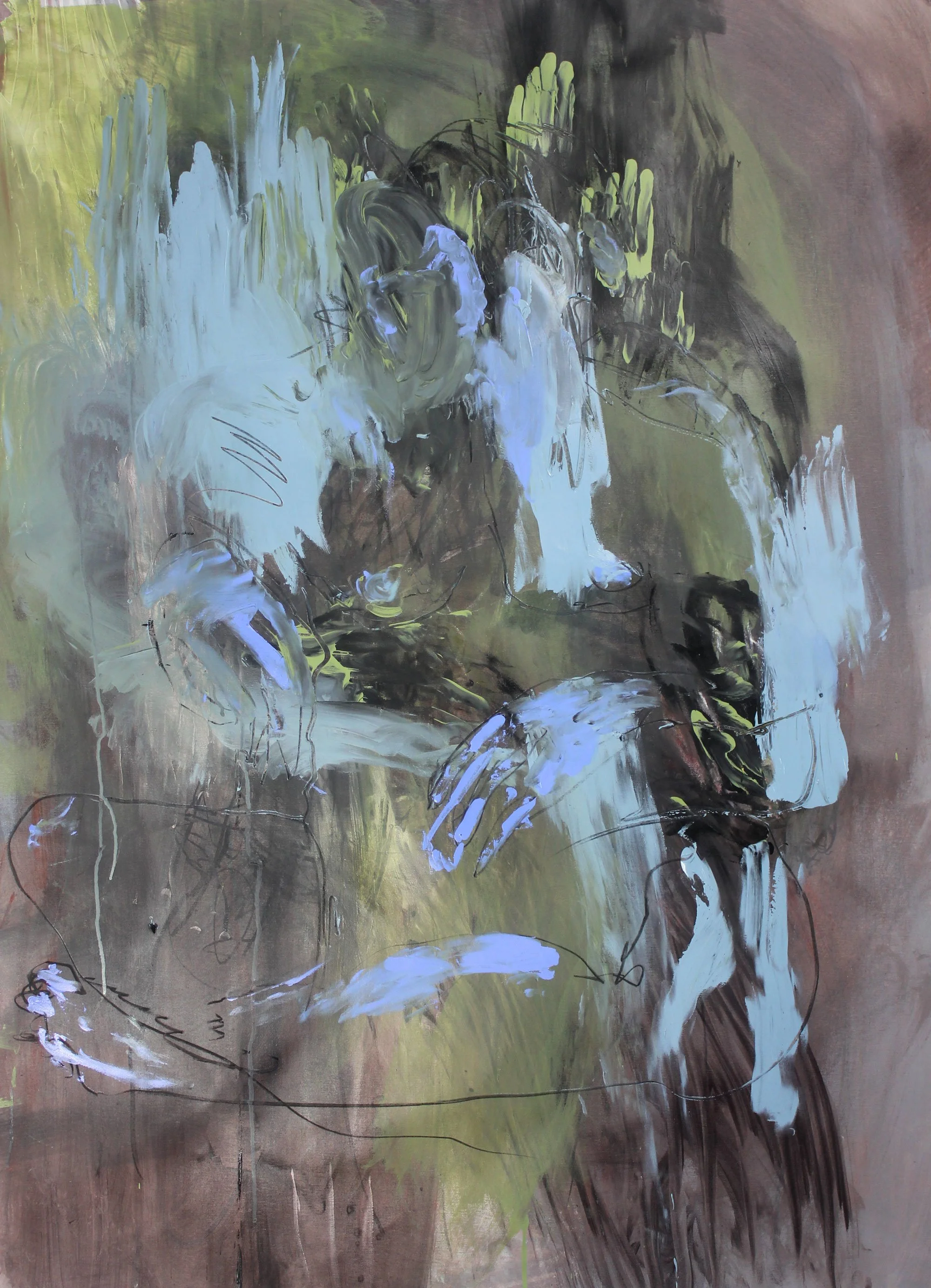 'A Handful of Dust' (2024) | Acrylic and charcoal on canvas | 95x120cm