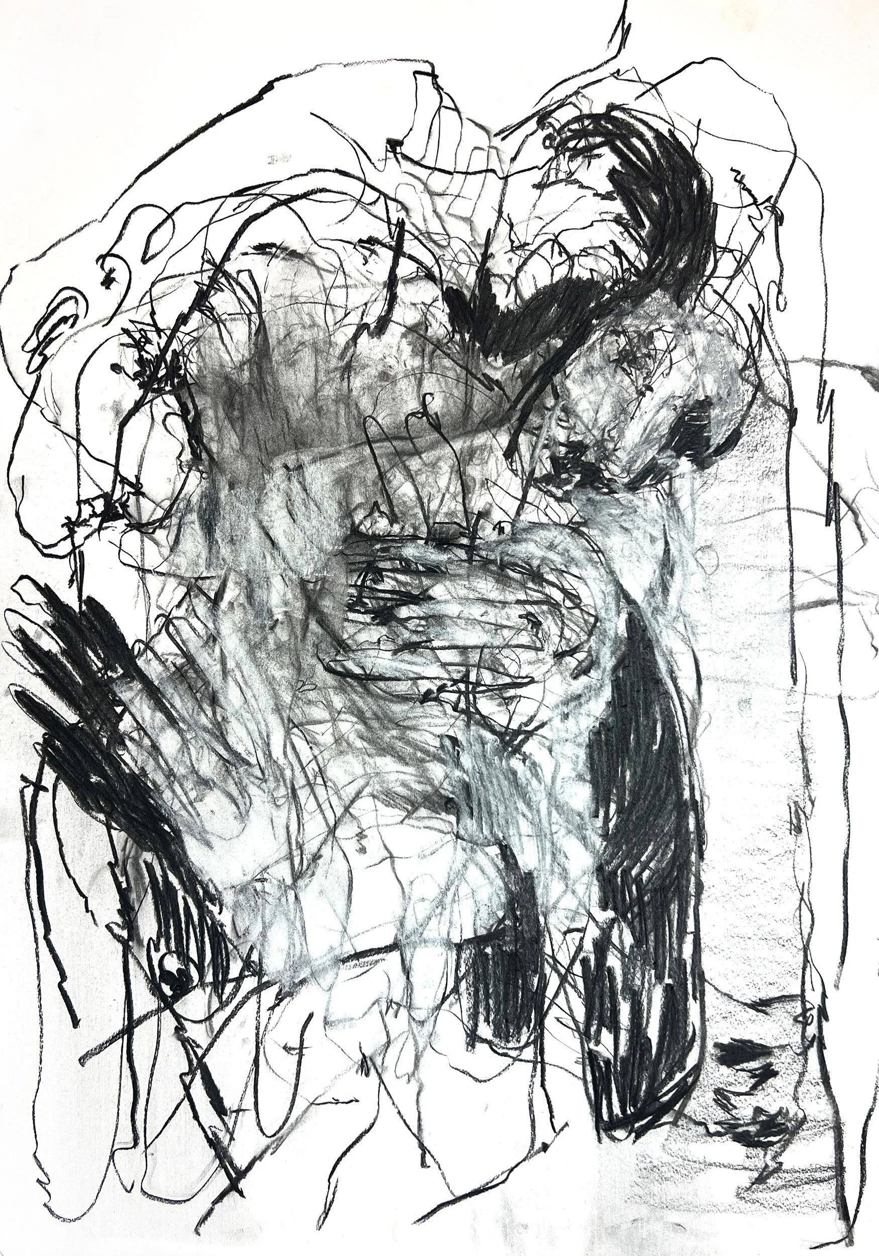 'The Stories We Carry In The Night' (2023) | Charcoal and pastel on paper |  84.1 x 59.4cm-