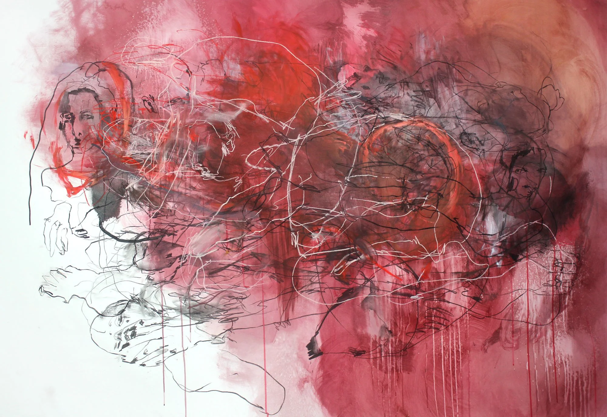 'Sphinx of Hatshepsut' (2024) | Acrylic, charcoal and pastel on canvas | 130 x 190cm