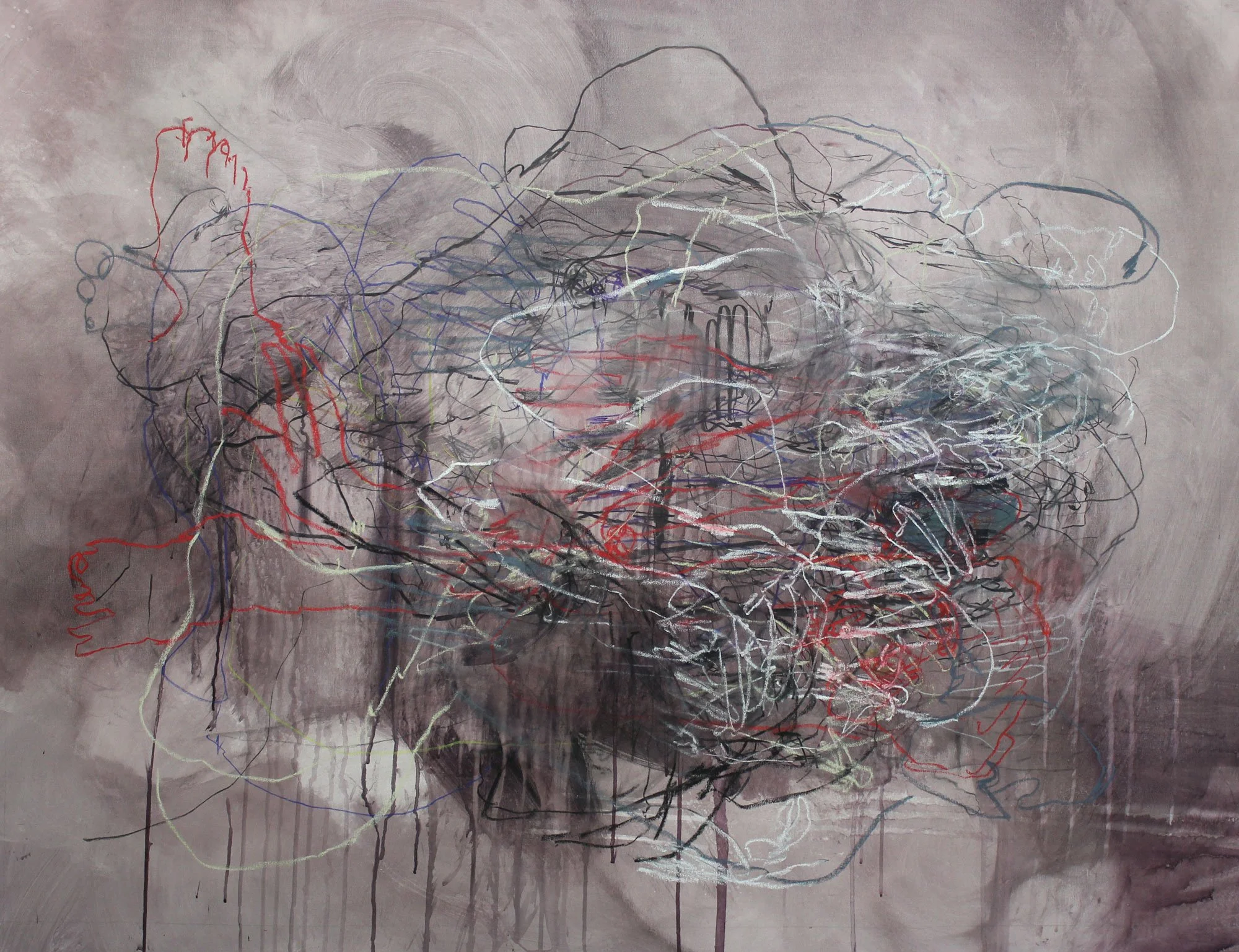 'The Land I Called My Home' (2024) charcoal and pastel on canvas | 120 x 95cm