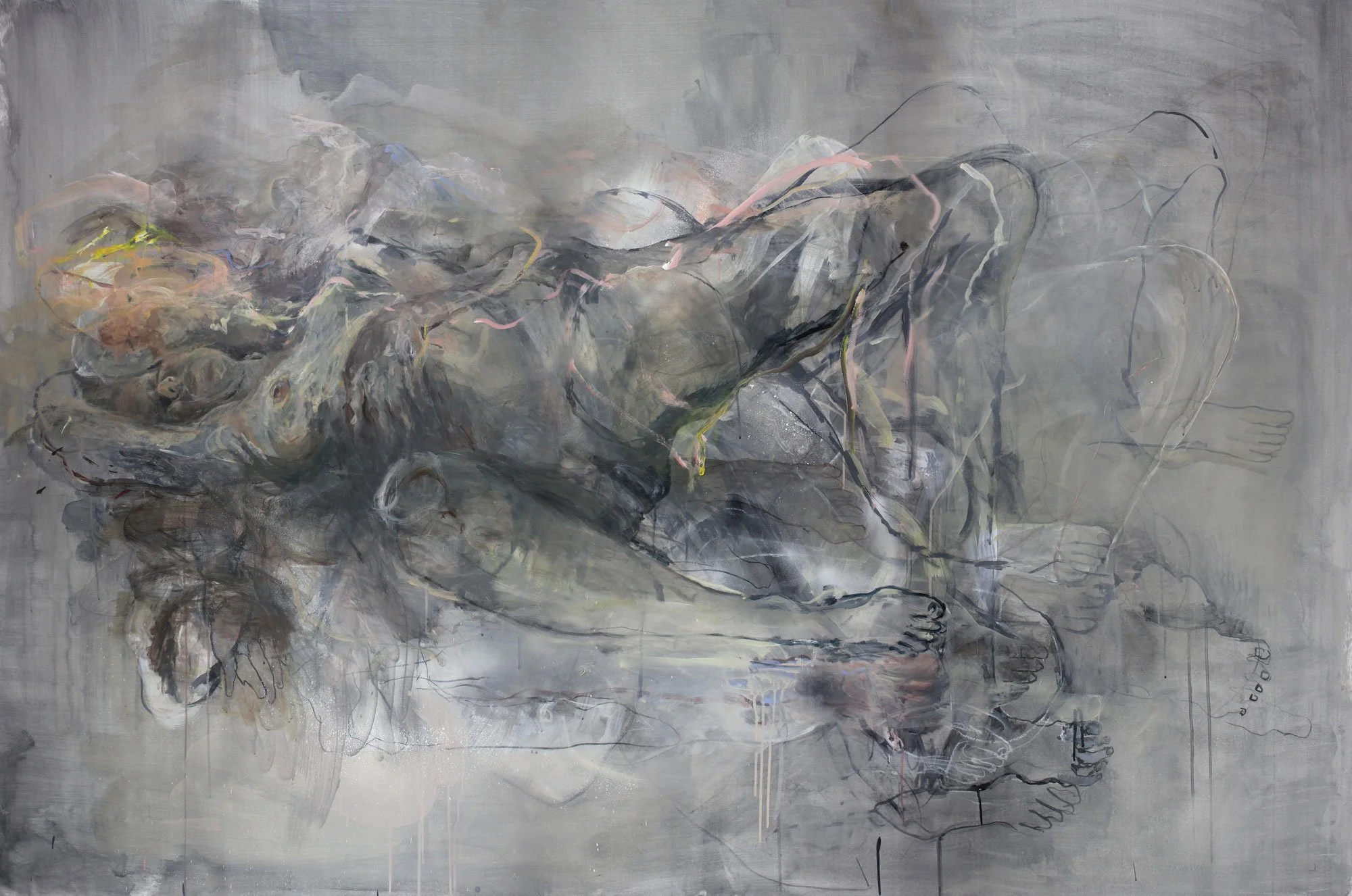 'The Body In Layers' (2023) | Mixed media on canvas | 195 x 135cm