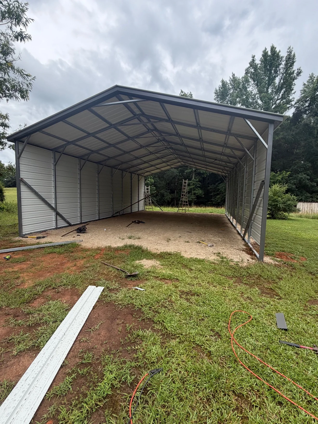 Enclosed RV / Equipment Cover — Light Gray