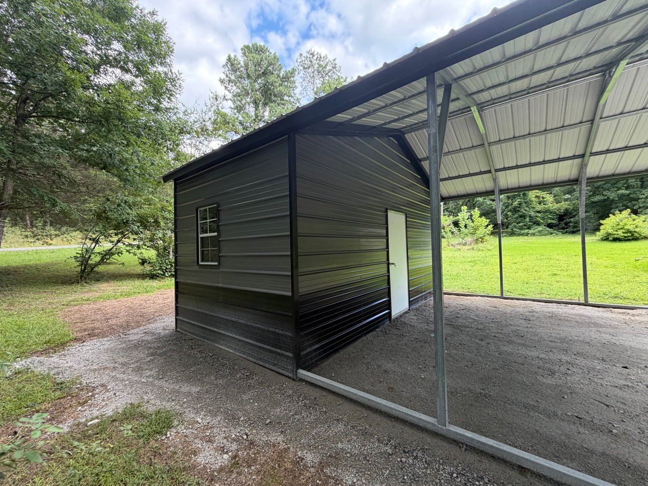 Combo Unit — Black with White Walk-In Door