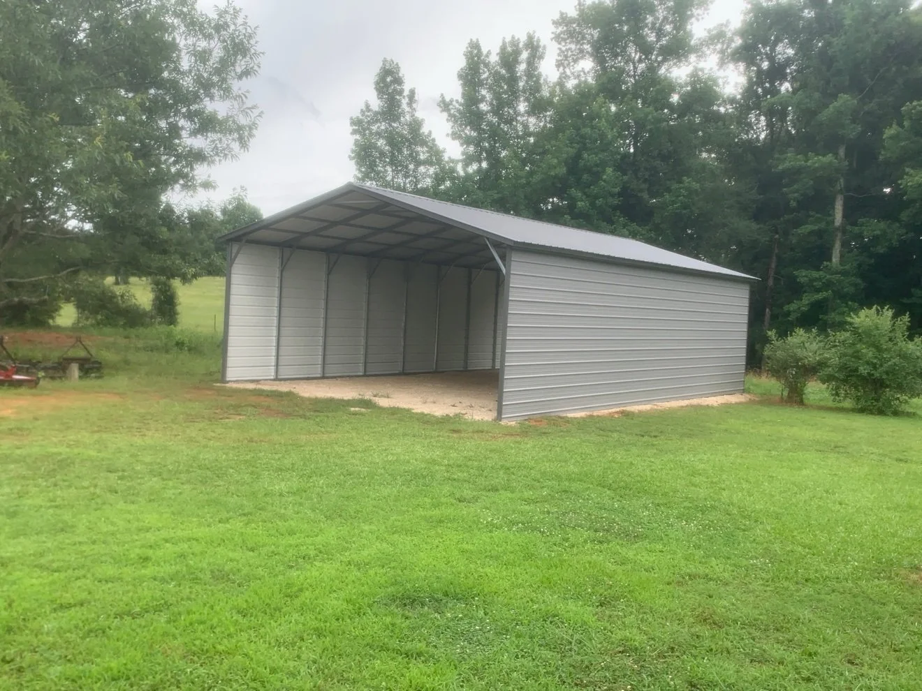 Enclosed RV / Equipment Cover — Light Gray