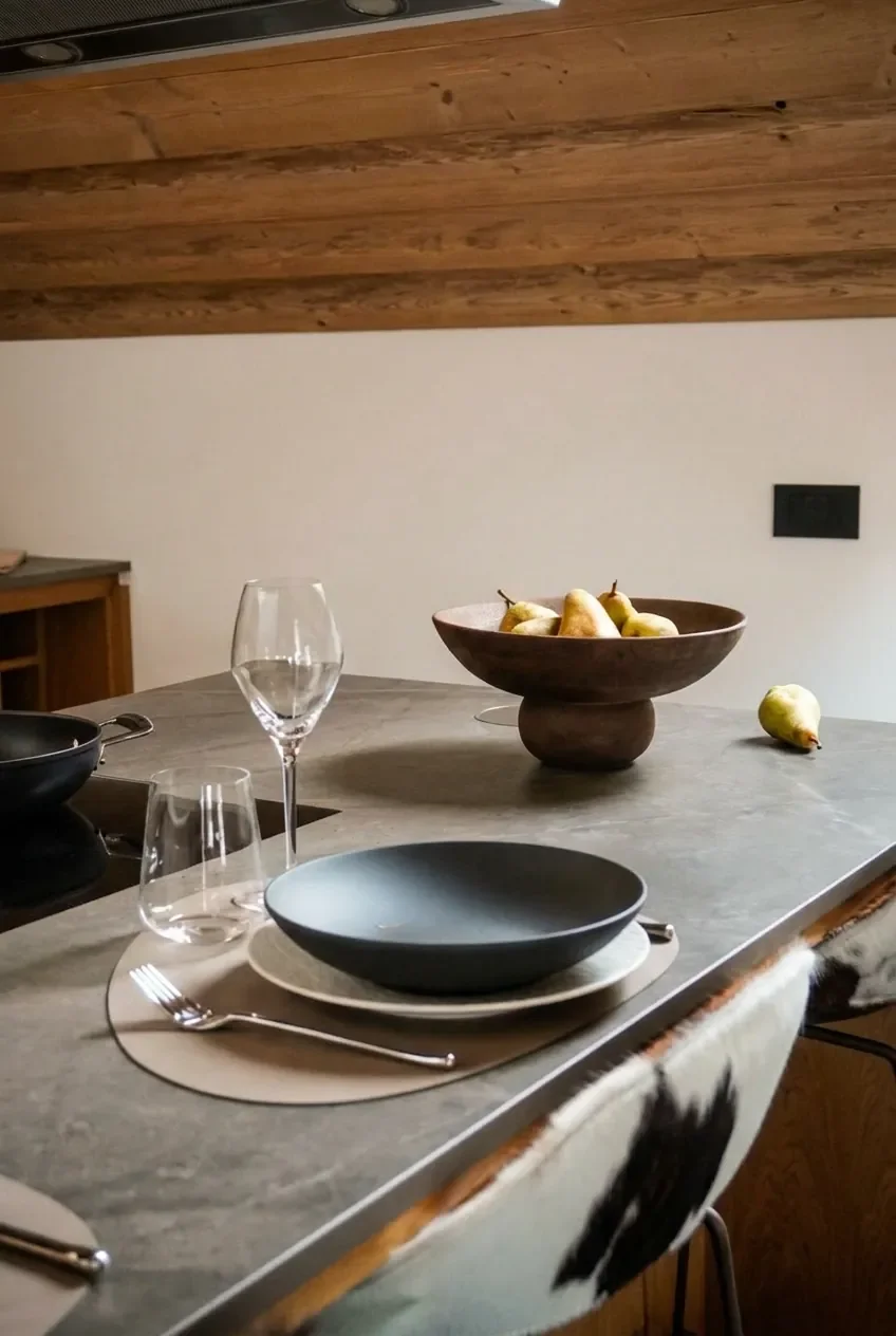 ettaglio piano cottura induzione e utensili cucina professionale chalet