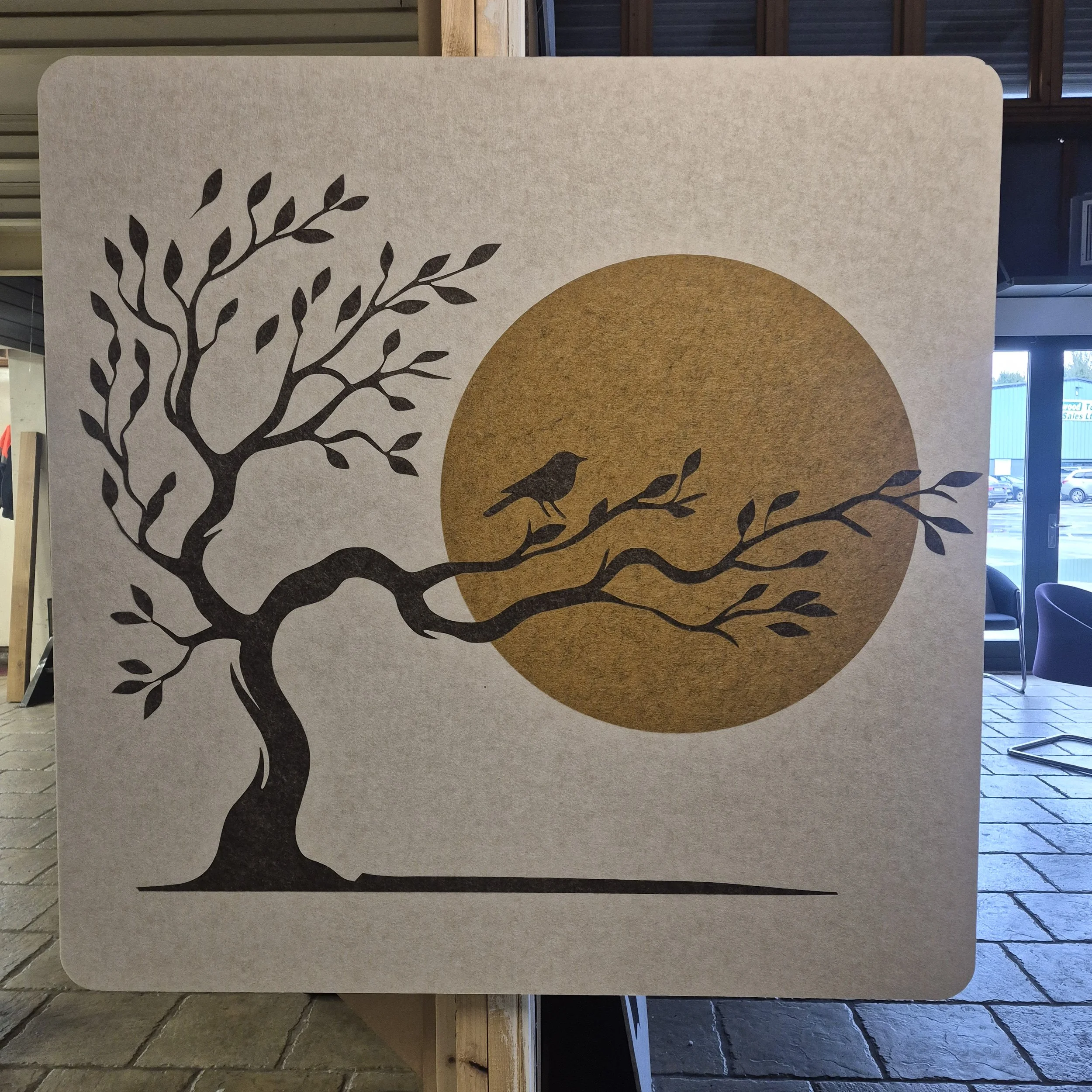 Bespoke acoustic panel for noise reduction in restaurants