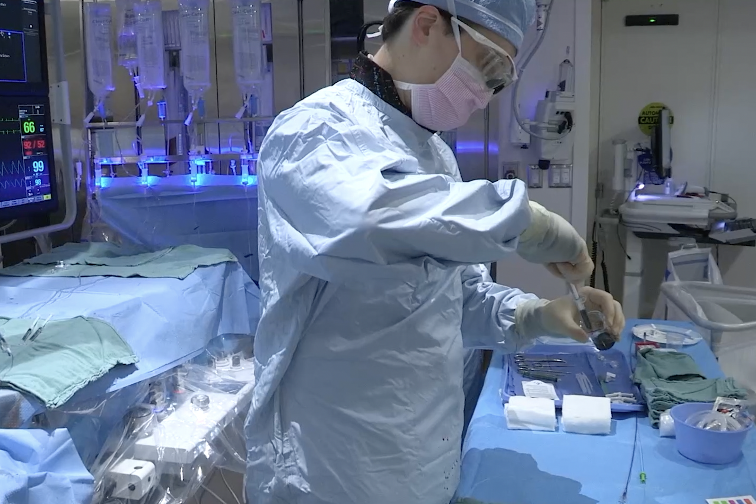 Endovascular neurosurgery procedure in the angiography suite