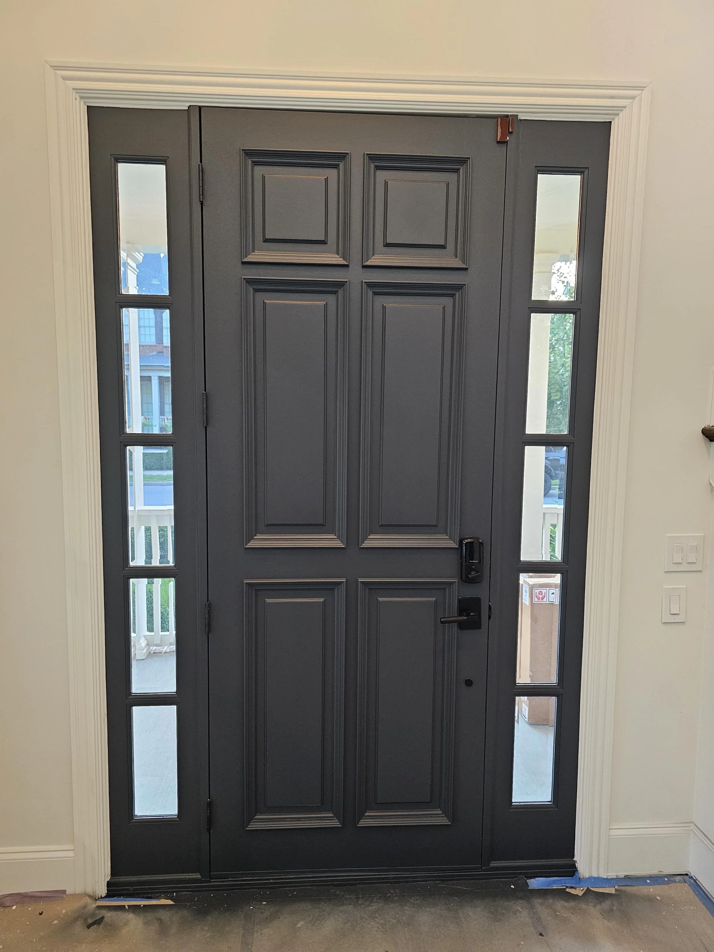 🖤 Dark. Sleek. Sophisticated.

This full interior paint job in deep charcoal gray is giving serious luxury vibes &mdash; and we are here for it! 😍 
At OH Painting Solutions, we make your boldest ideas come to life.

📞 (615) 870-7184 | 🌐 www.ohpai