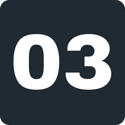 The number 03 displayed on a dark background.