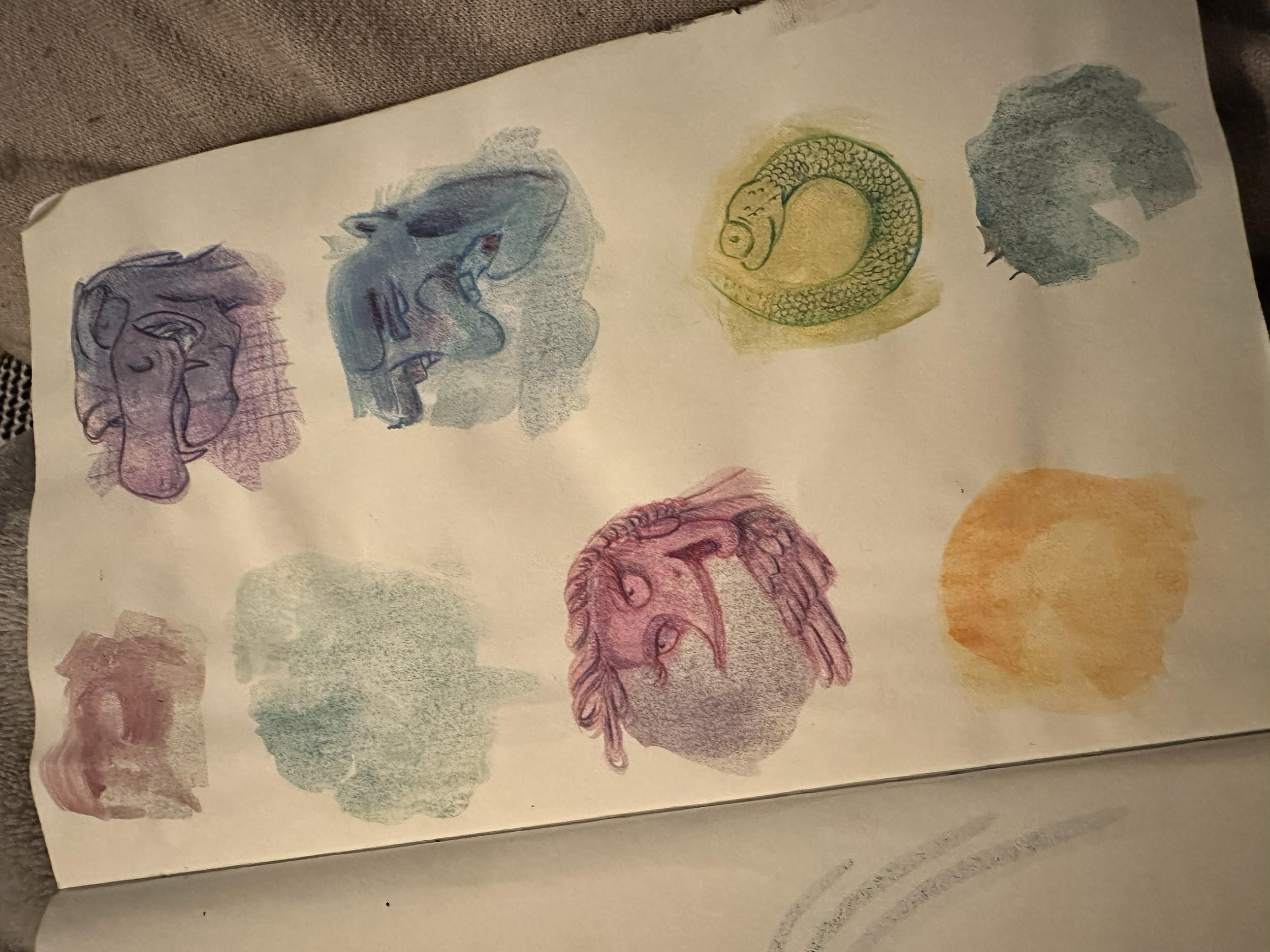 Aquarelle.Crayon couleur