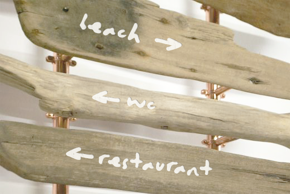 Driftwood signage