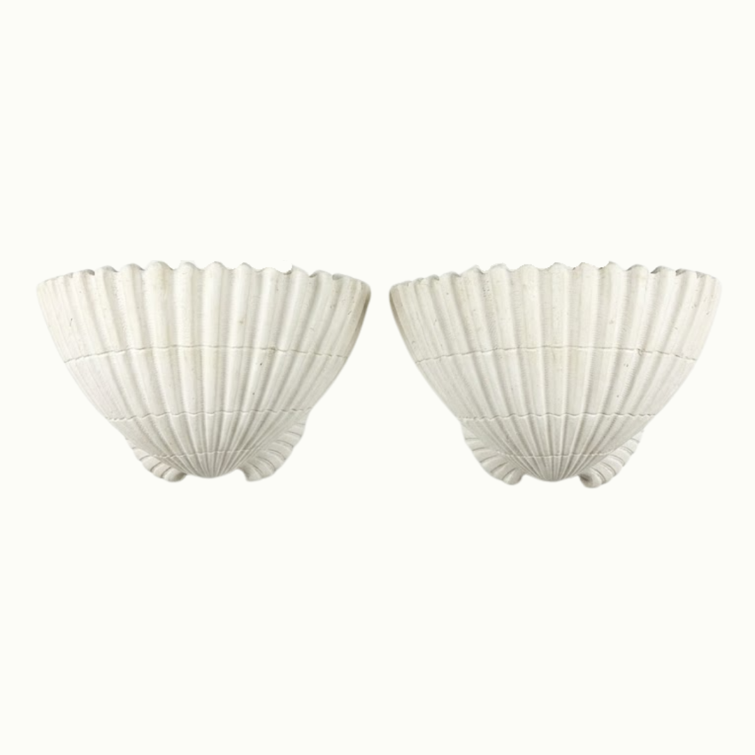 Pair of Scalloped Shell Sconces