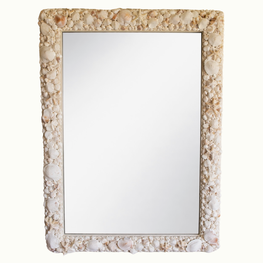 Vintage Shell Beveled Mirror