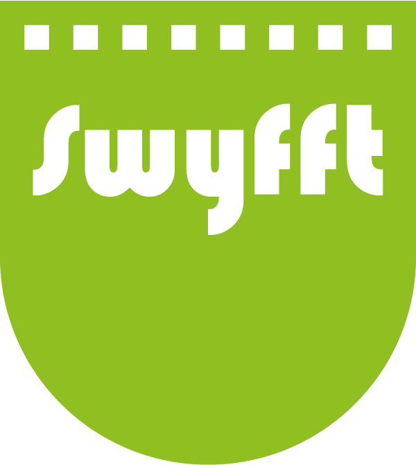 Swyfft logo in green shield with white text.