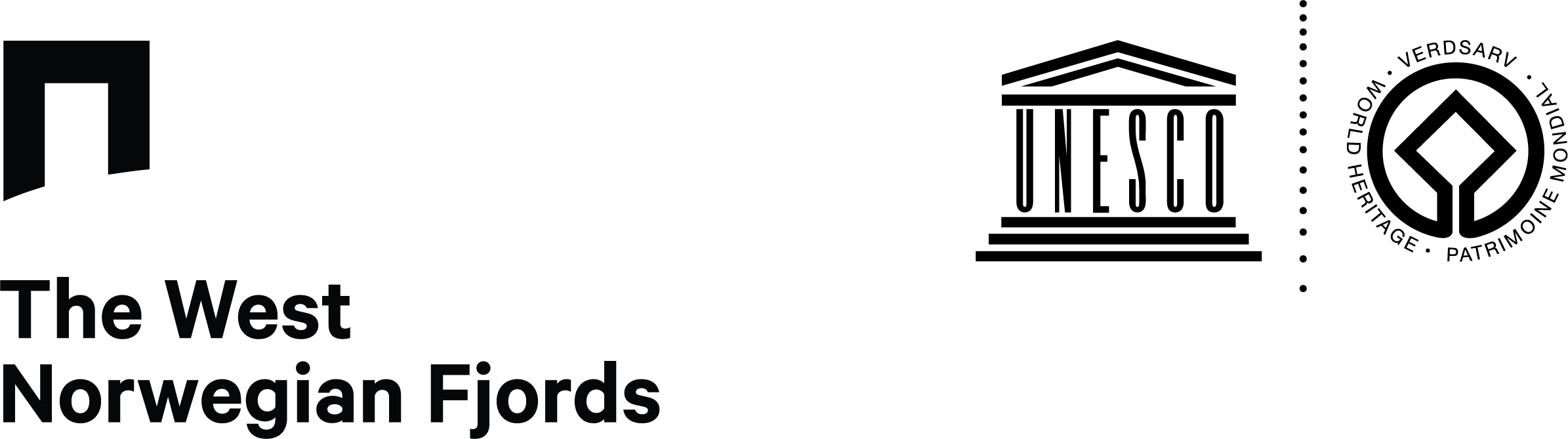 The logo of The West Norwegian Fjords, UNESCO world heritage.