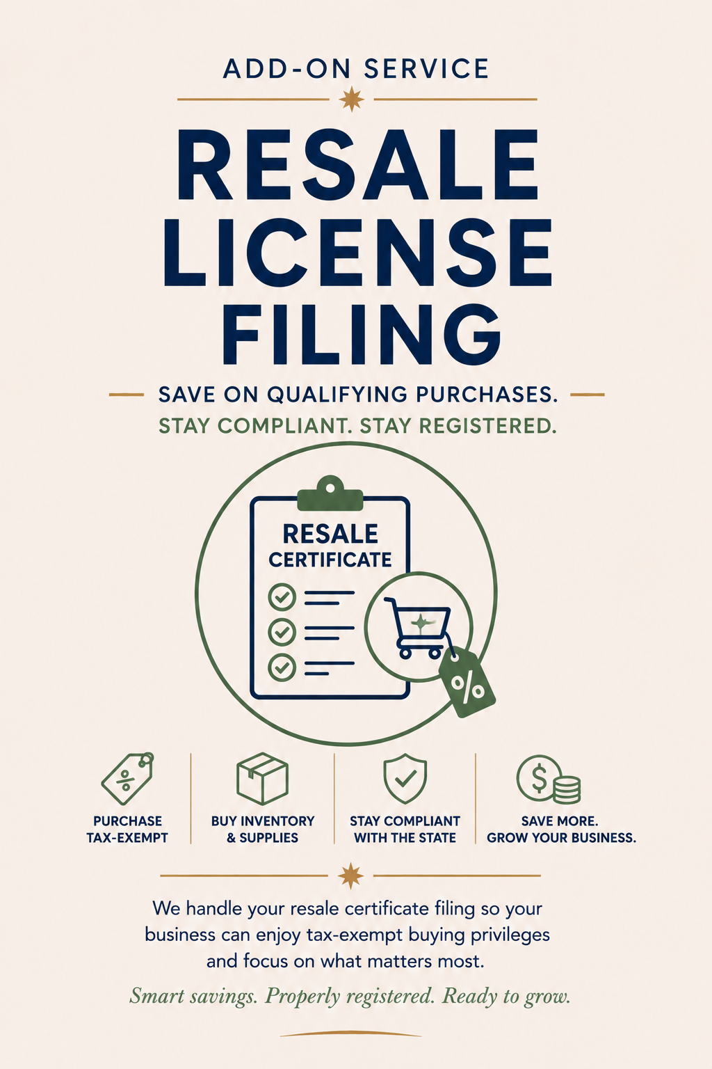Resale Certificate Filing