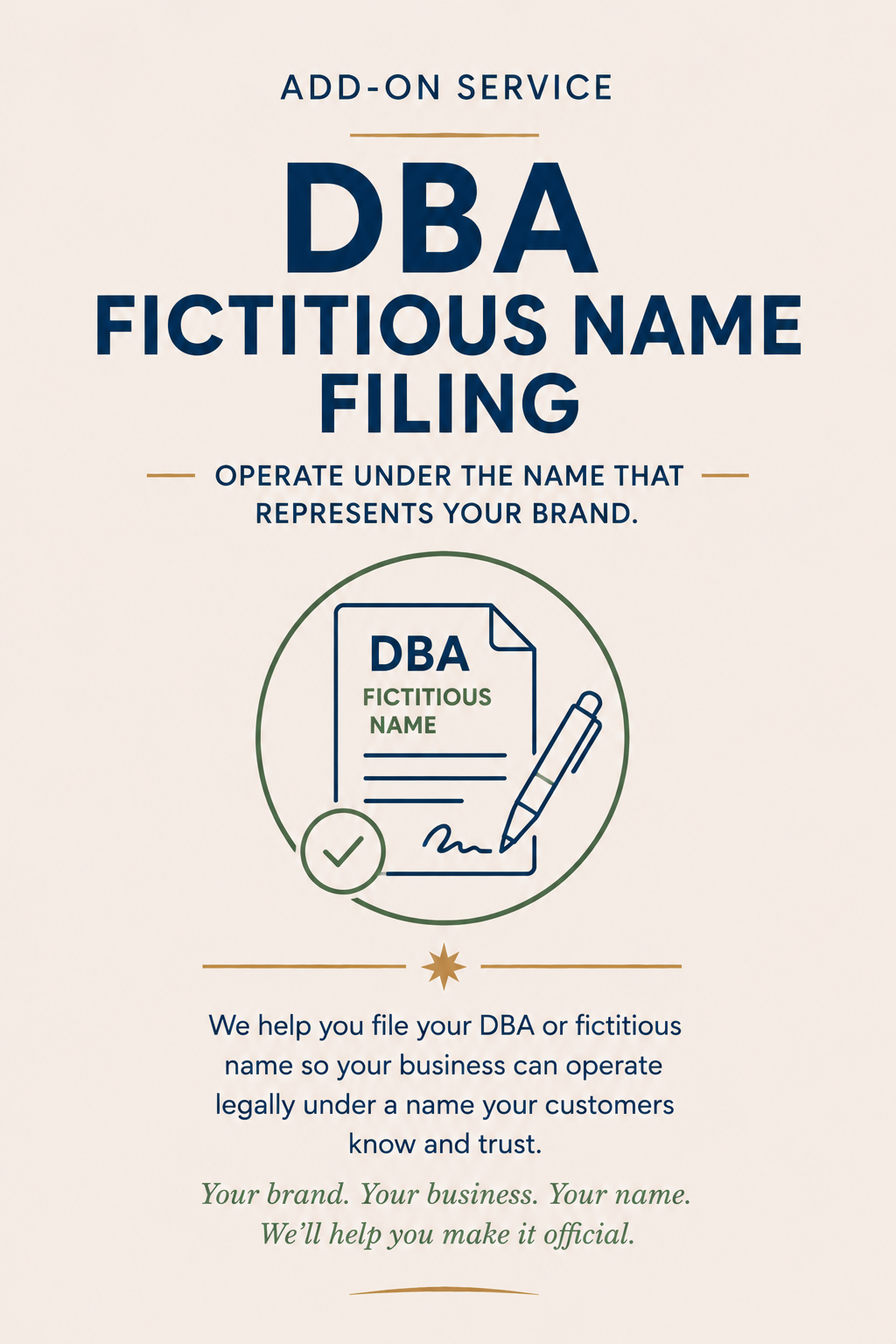 Doing Business As “DBA” / Fictitious Name Filing