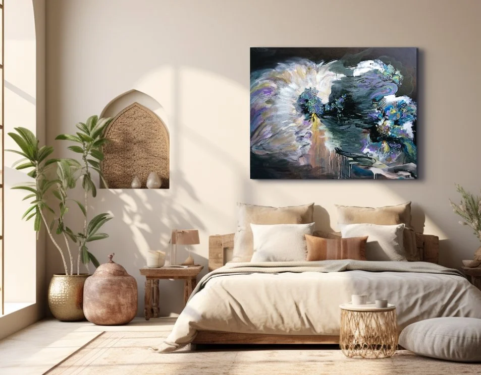 BarbCArt-SweetInfusion-Painting-onBeigeWall-withKhakiBedroom.jpg