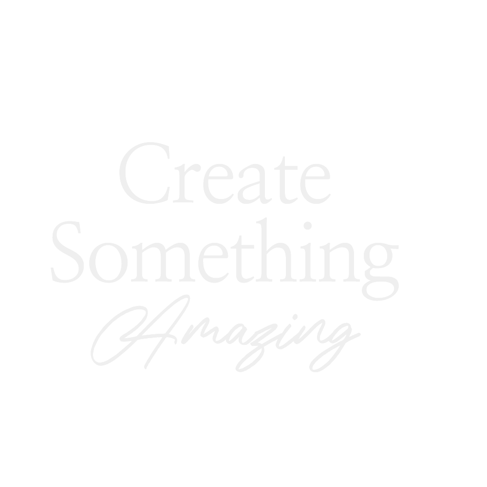 Black background with white text that says "Create Something Amazing."