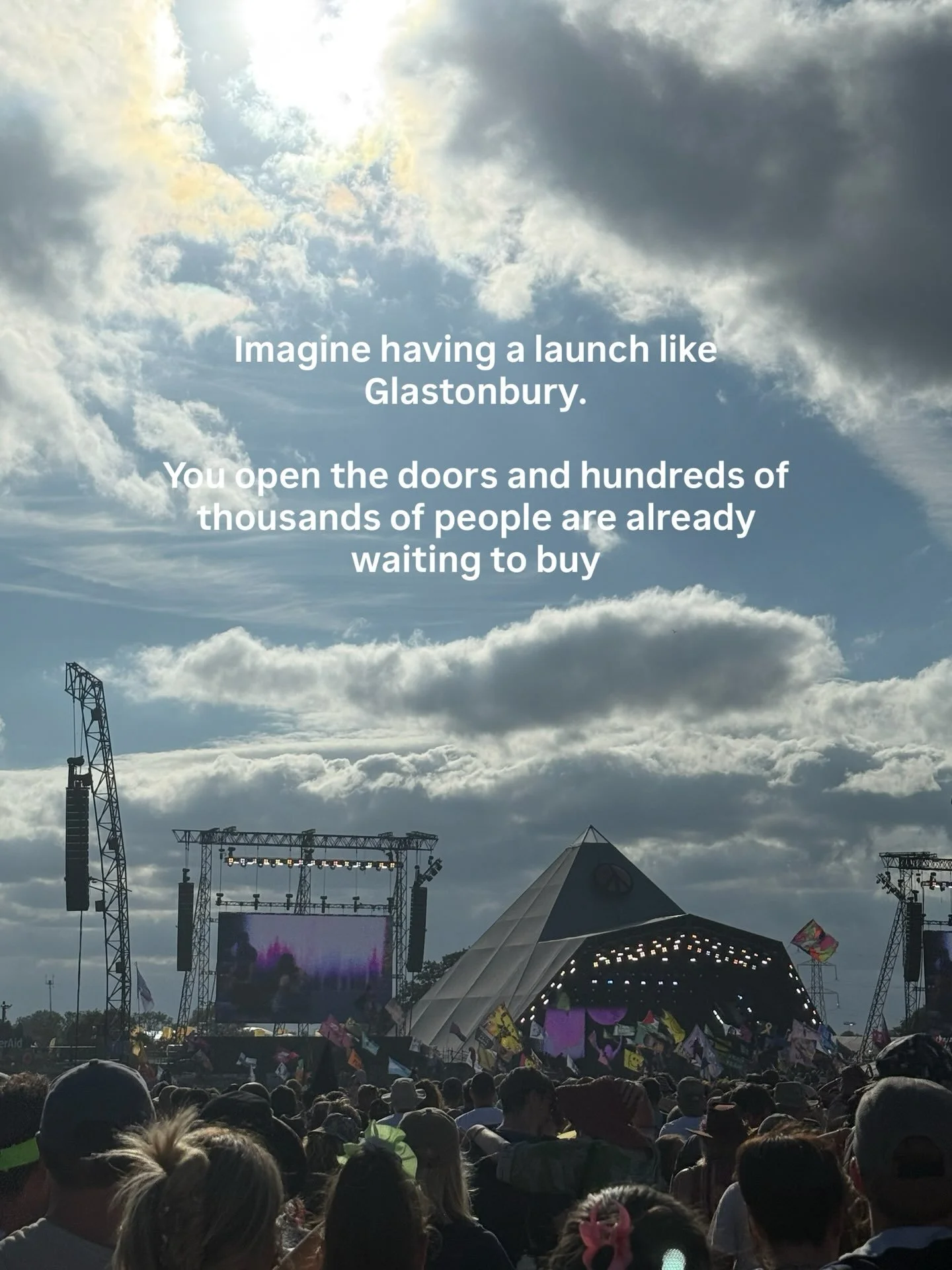 We&rsquo;re not all striving for Glastonbury-level hysteria when we open doors to our offers 🙃

But we DO want to build enough demand that when we launch, buying feels like an exciting and easy decision for the right people.

They already know they 