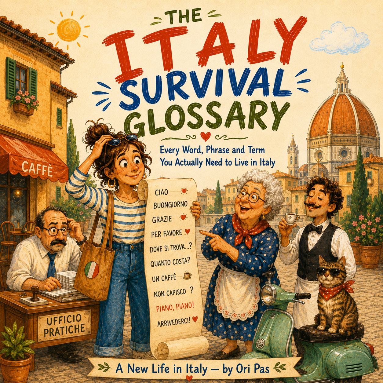 Free Italy Survival Glossary — 200 essential Italian words and phrases for daily life in Italy, by Ori Pas A New Life in Italy