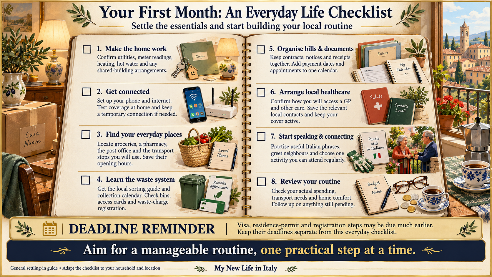 Your First Month: An Everyday Life Checklist
