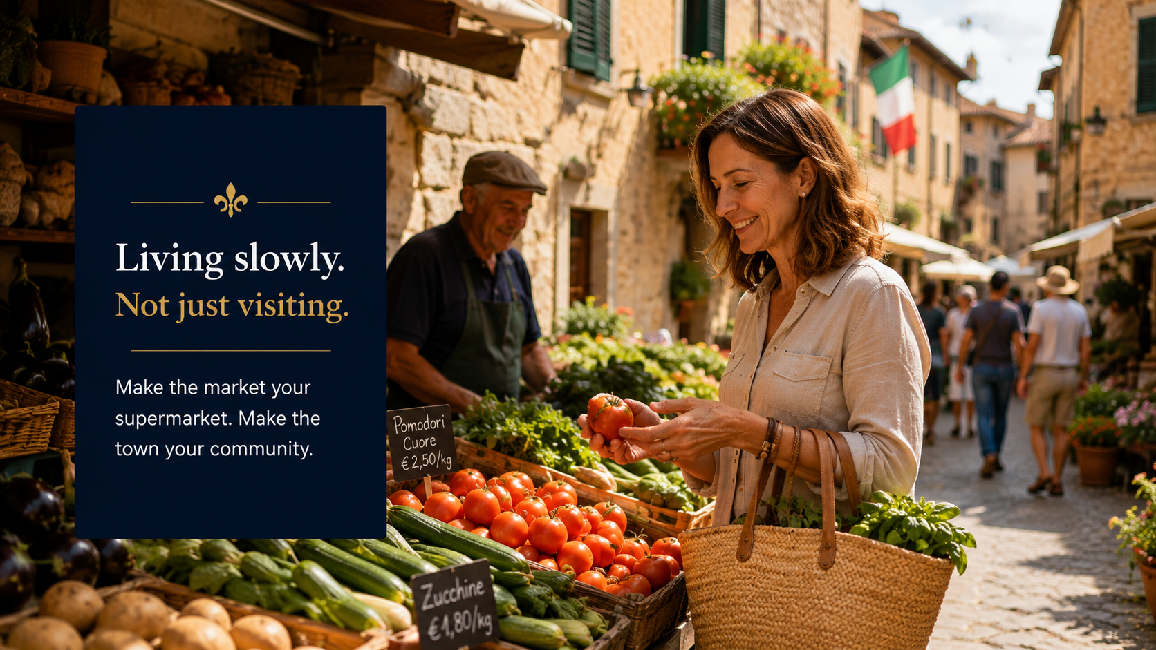Italian lifestyle. The weekly market.