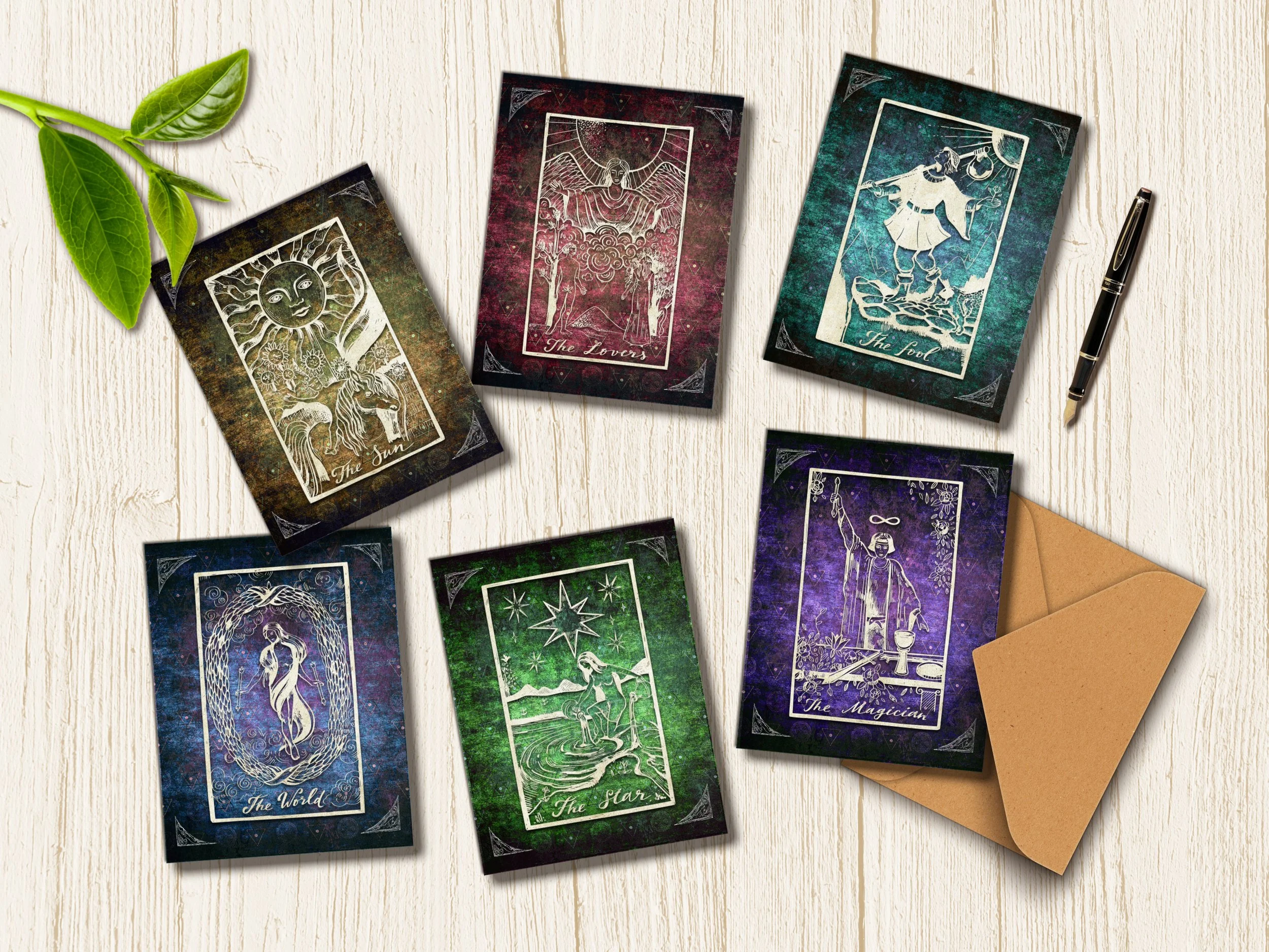 Greeting Cards: Major Arcana Tarot (Set of 6)