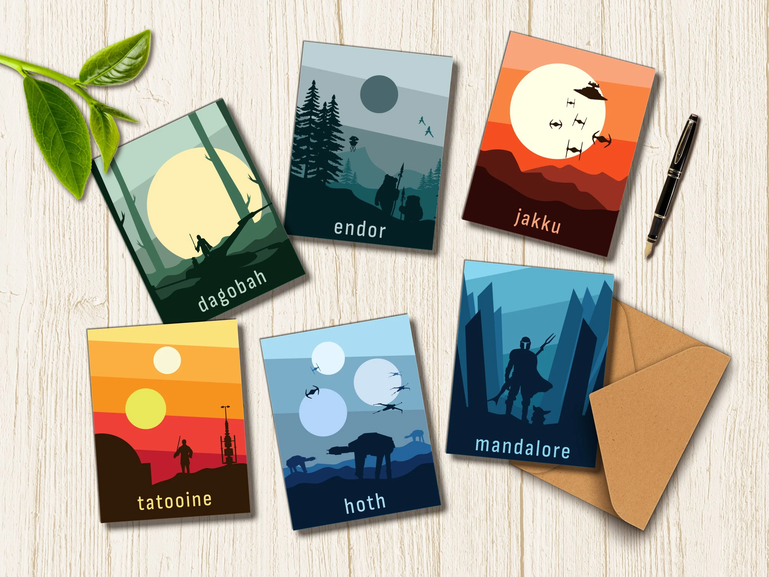Greeting Cards: Star Wars Planets (Set of 6)