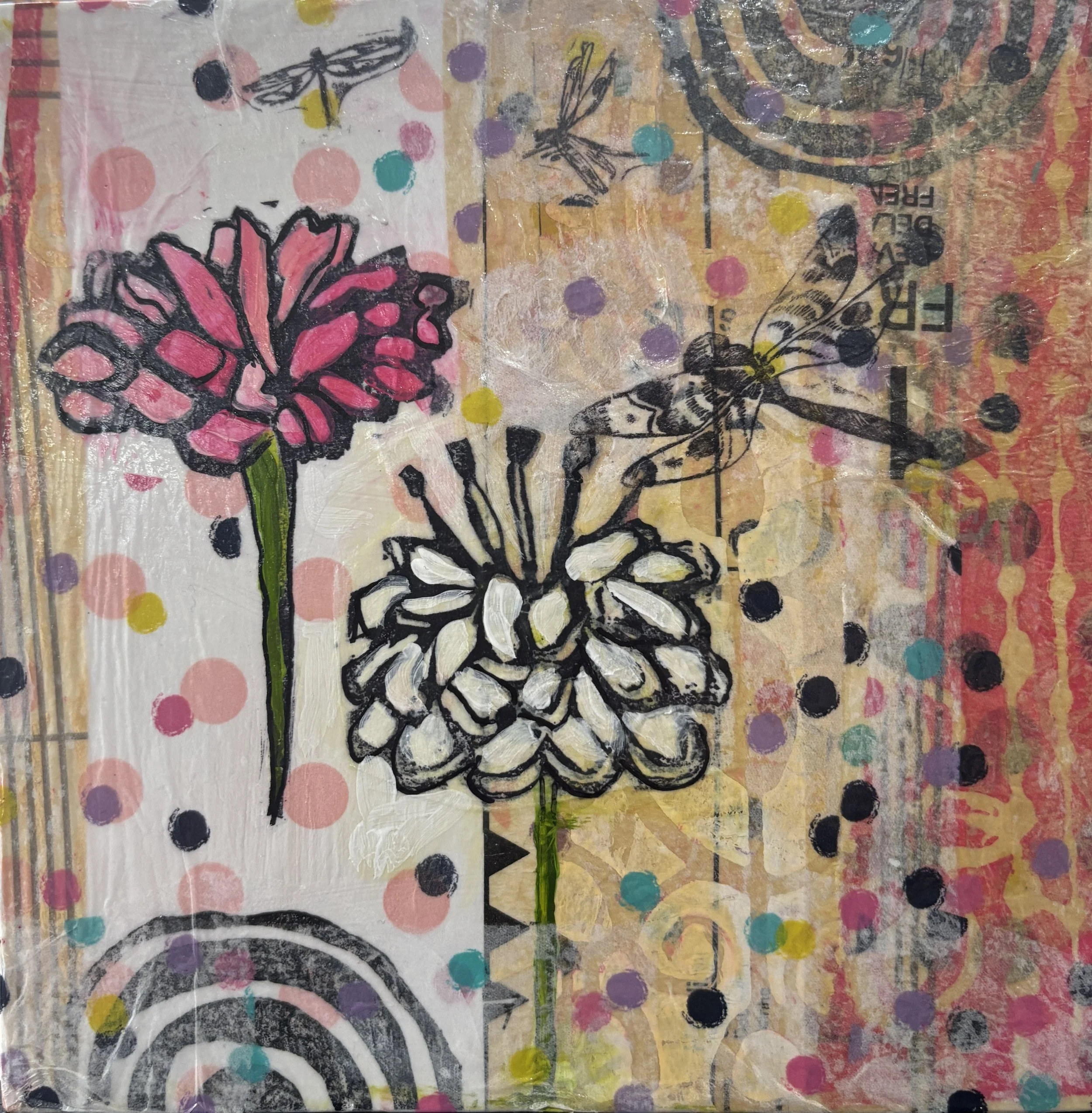 Floral and Dragonfly