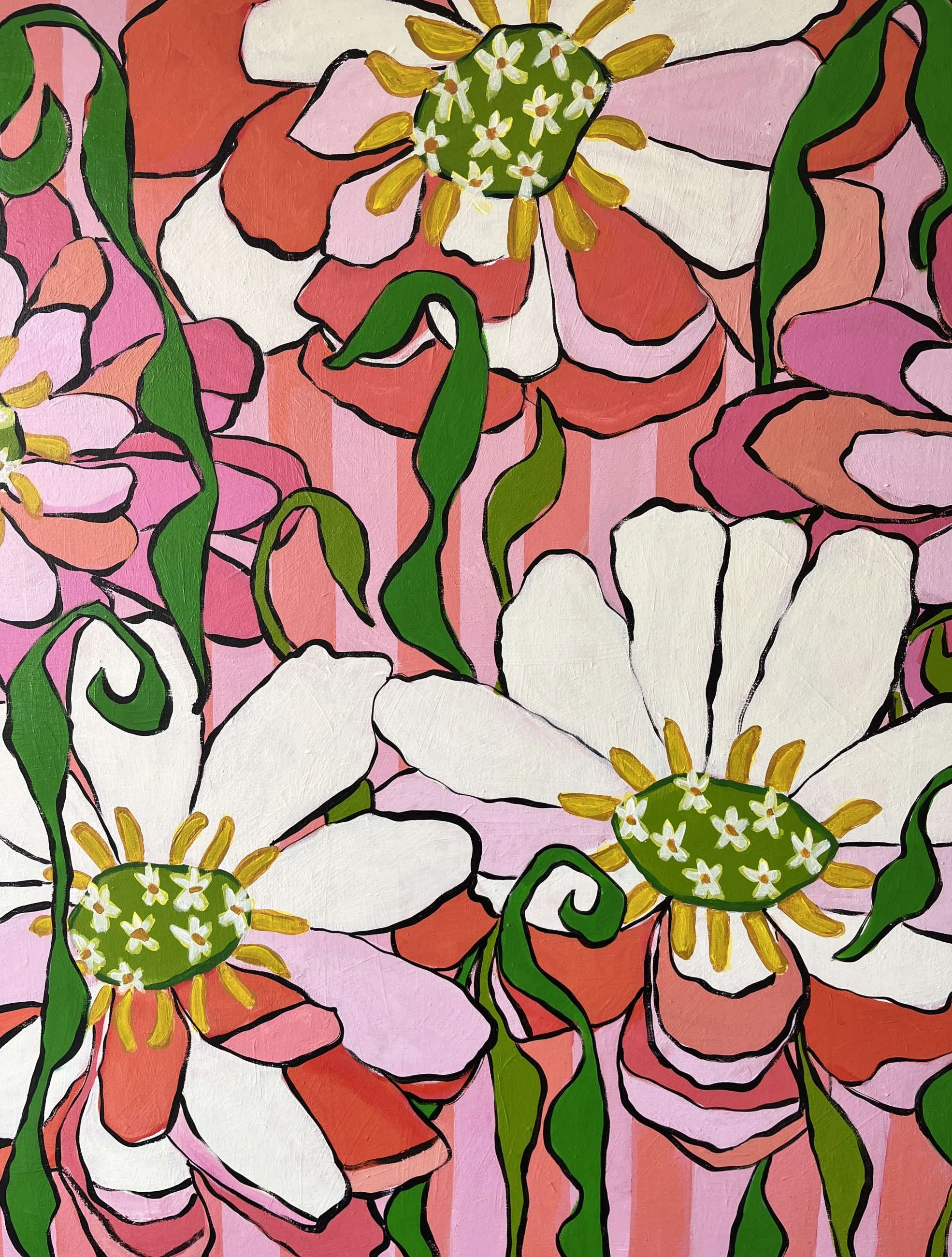 Zinnia on Stripes