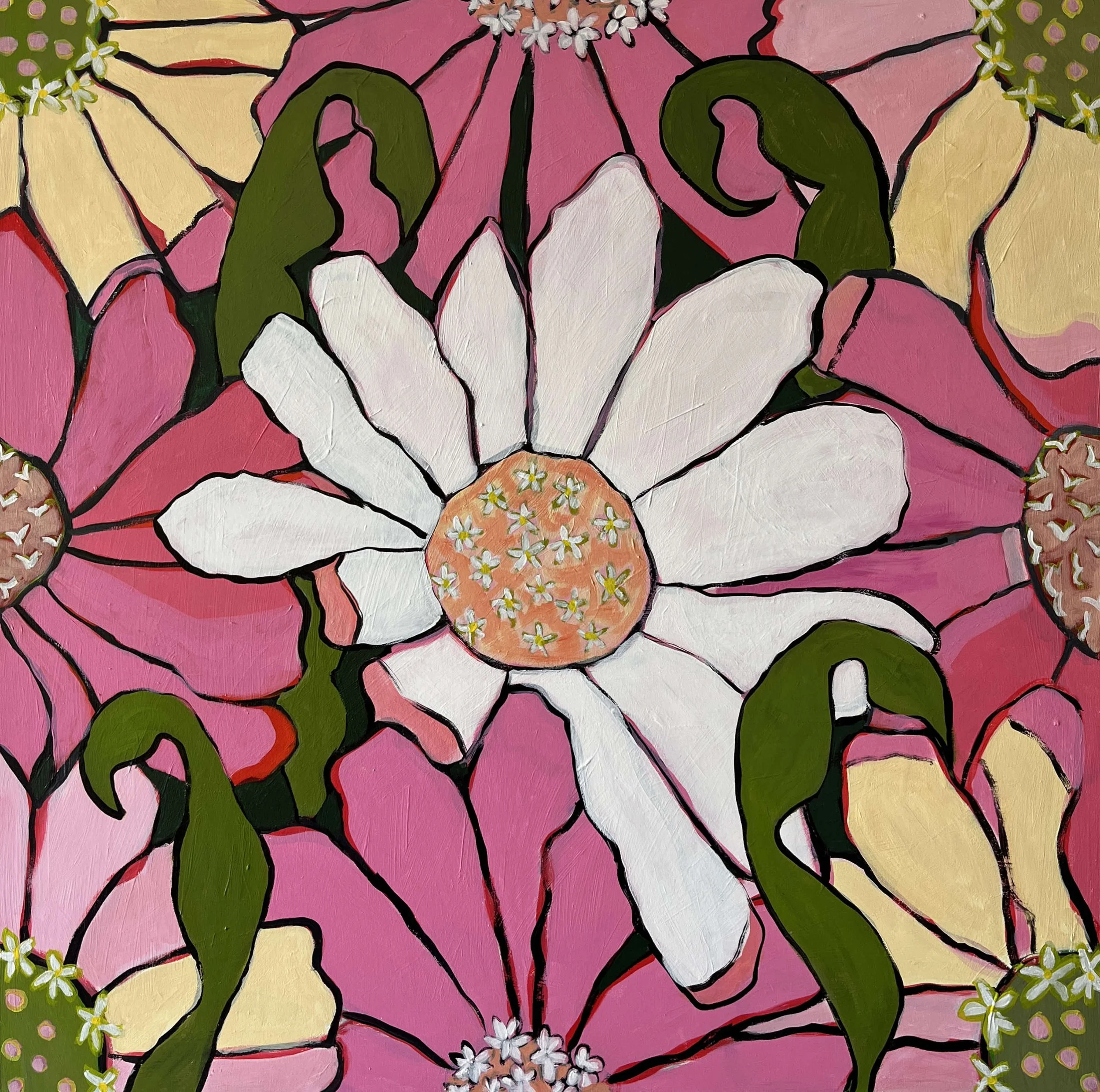 White and Pink Zinnias
