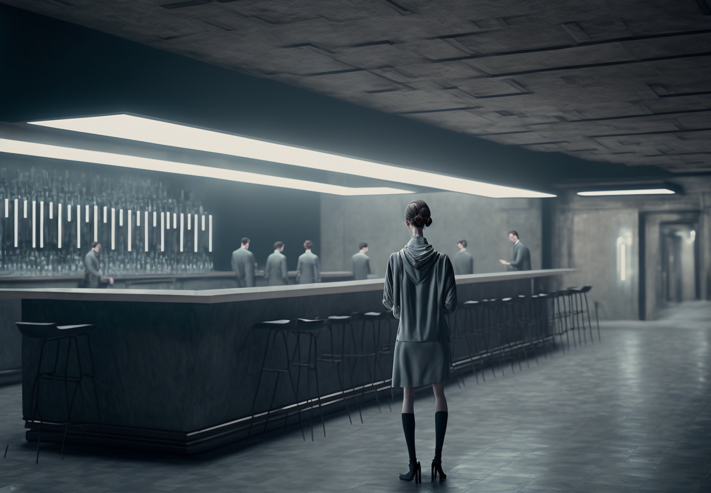 JojoFrank_woman_walking_into_a_bar_with_grey_walls_illumated_ce_c56ad71c-07a1-437a-bc66-b9ac1463c578.png