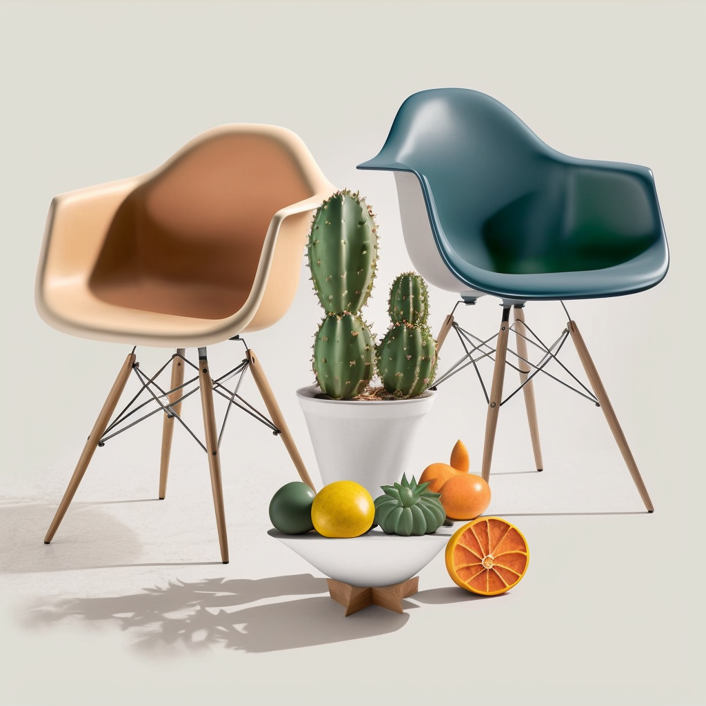 JojoFrank_eames_shell_chairs_on_white_background_with_fruit_and_90d7f56f-cc50-4343-8b21-e4d39ab8e401.png