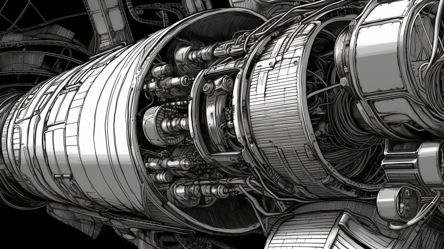 JojoFrank_rocket_engines_igniting_in_the_style_of_moebius_greys_2781c3f9-1b39-48e1-9a42-55ddfbb33b97.png
