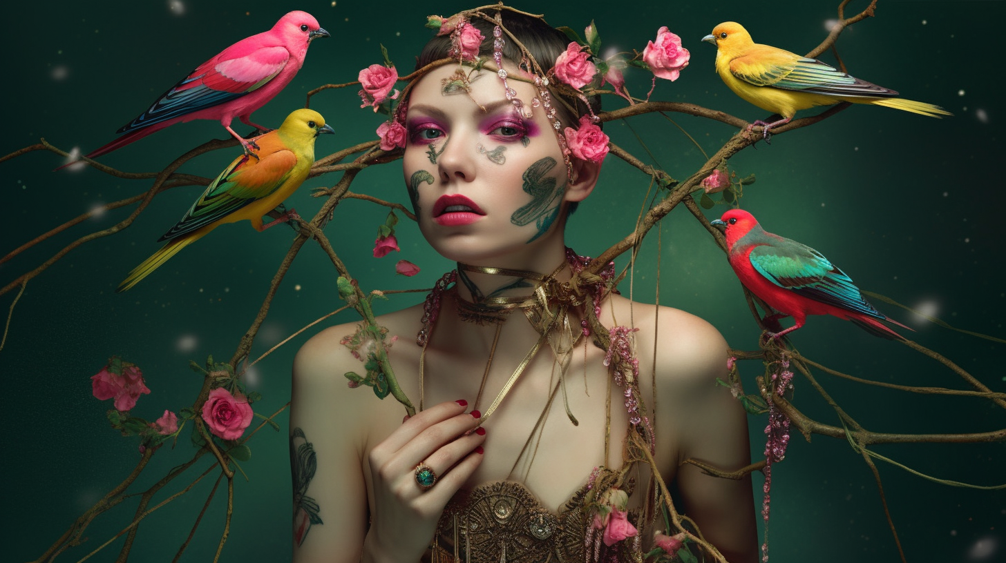 JojoFrank_young_woman_tied_to_tree_pierced_by_dozens_of_gold_ar_051f6f91-0535-4e58-8f1f-398ade714372.png