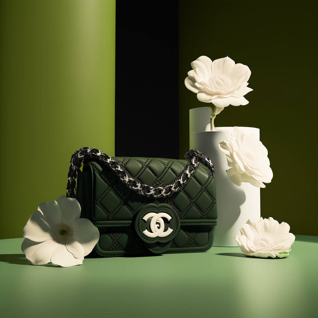 JojoFrank_black_chanel_handbag_solid_green_background_white_flo_049c8535-8b60-40b8-9941-d26df2e3abfe.png