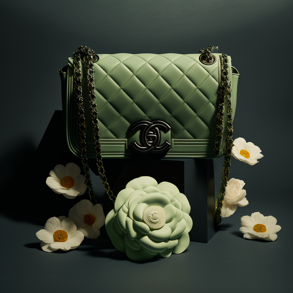 JojoFrank_black_chanel_handbag_solid_green_background_white_flo_f24d3d58-8a5d-49d2-919f-c65026cfc126.png