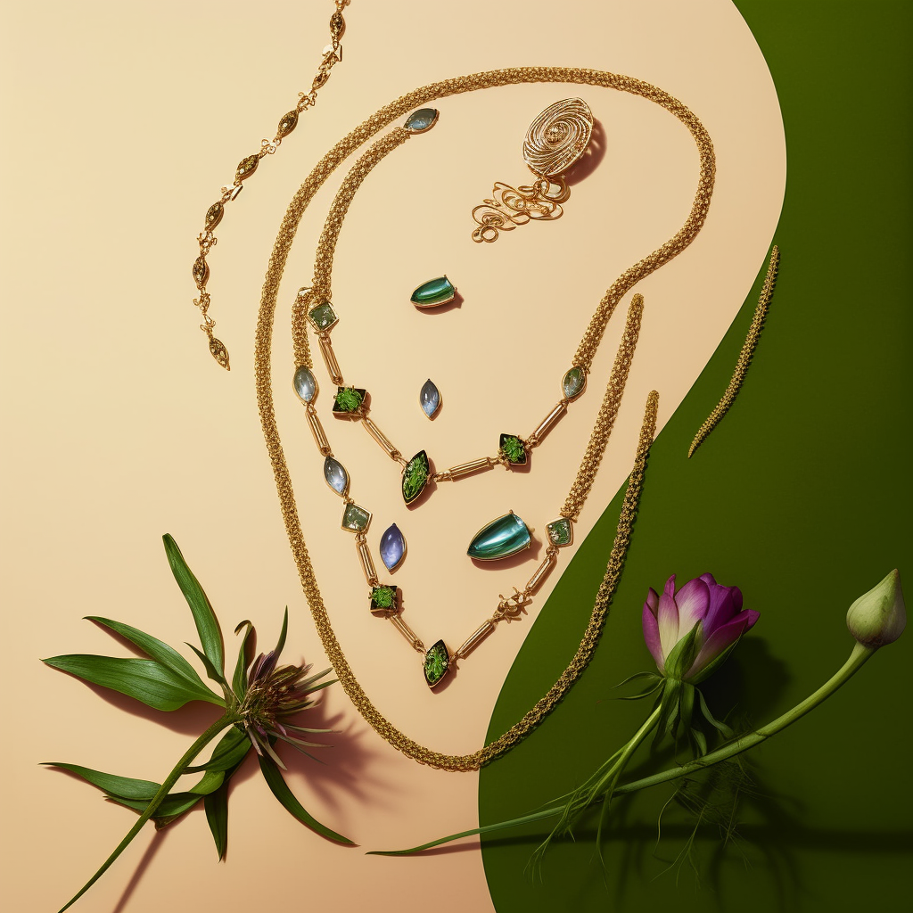 JojoFrank_aerial_view_jewelry_and_plants_on_a_solid_color_backg_1bc622c0-a6eb-47fc-a162-9f14045e5bdc.png