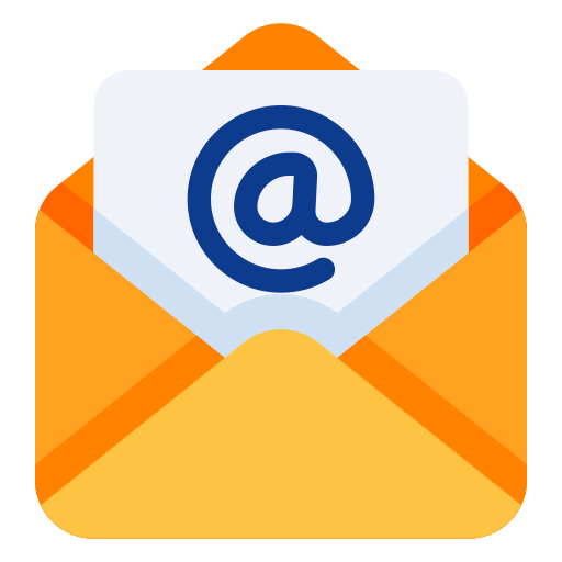 Envelope with a letter showing an '@' symbol.