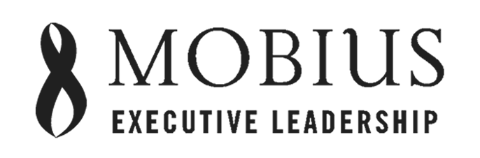 MOBIUS Executive Leadership logo featuring a stylized black and white ribbon symbol with the text 'MOBIUS Executive Leadership'.