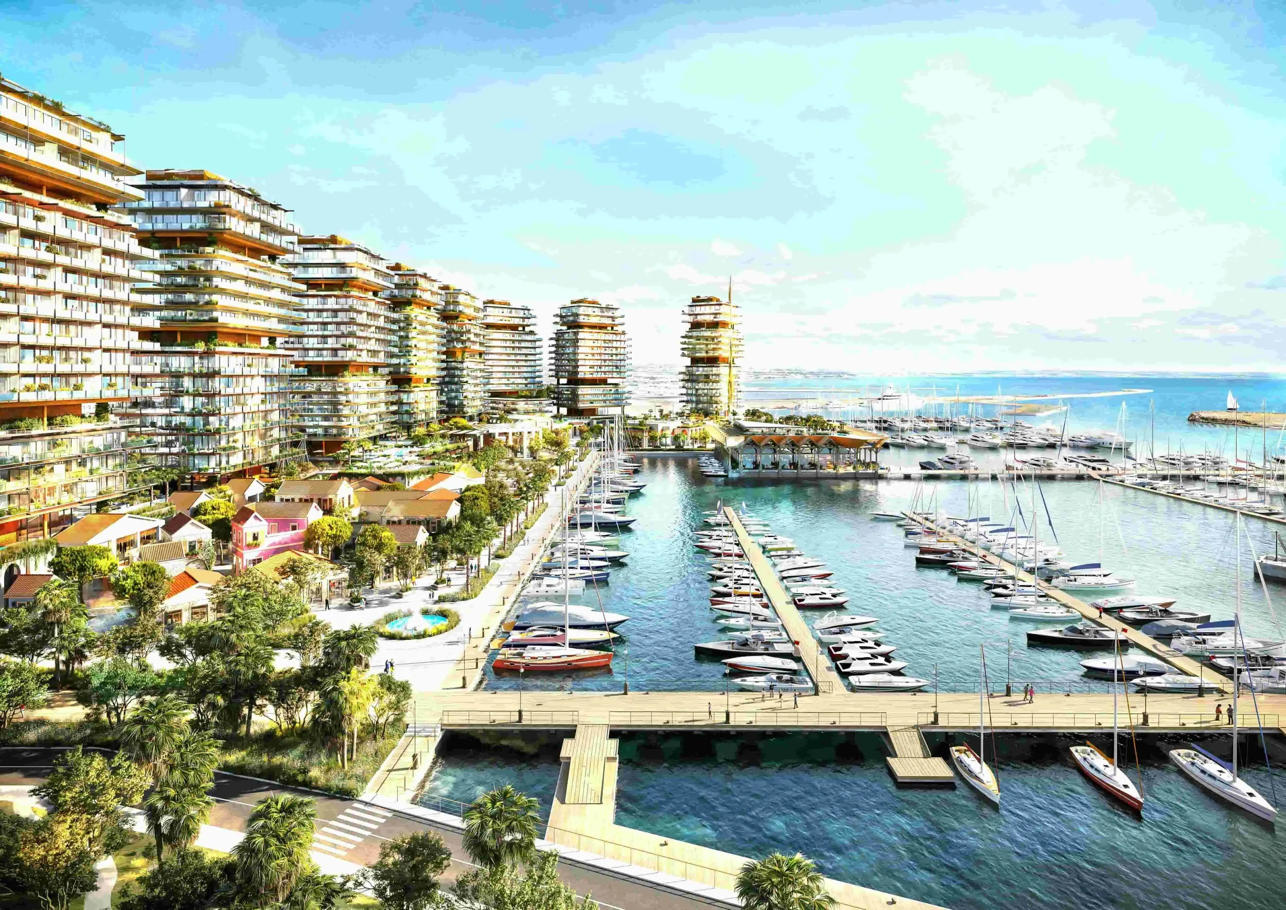 Larnaca Marina Port Waterfront Masterplan 3D visualization