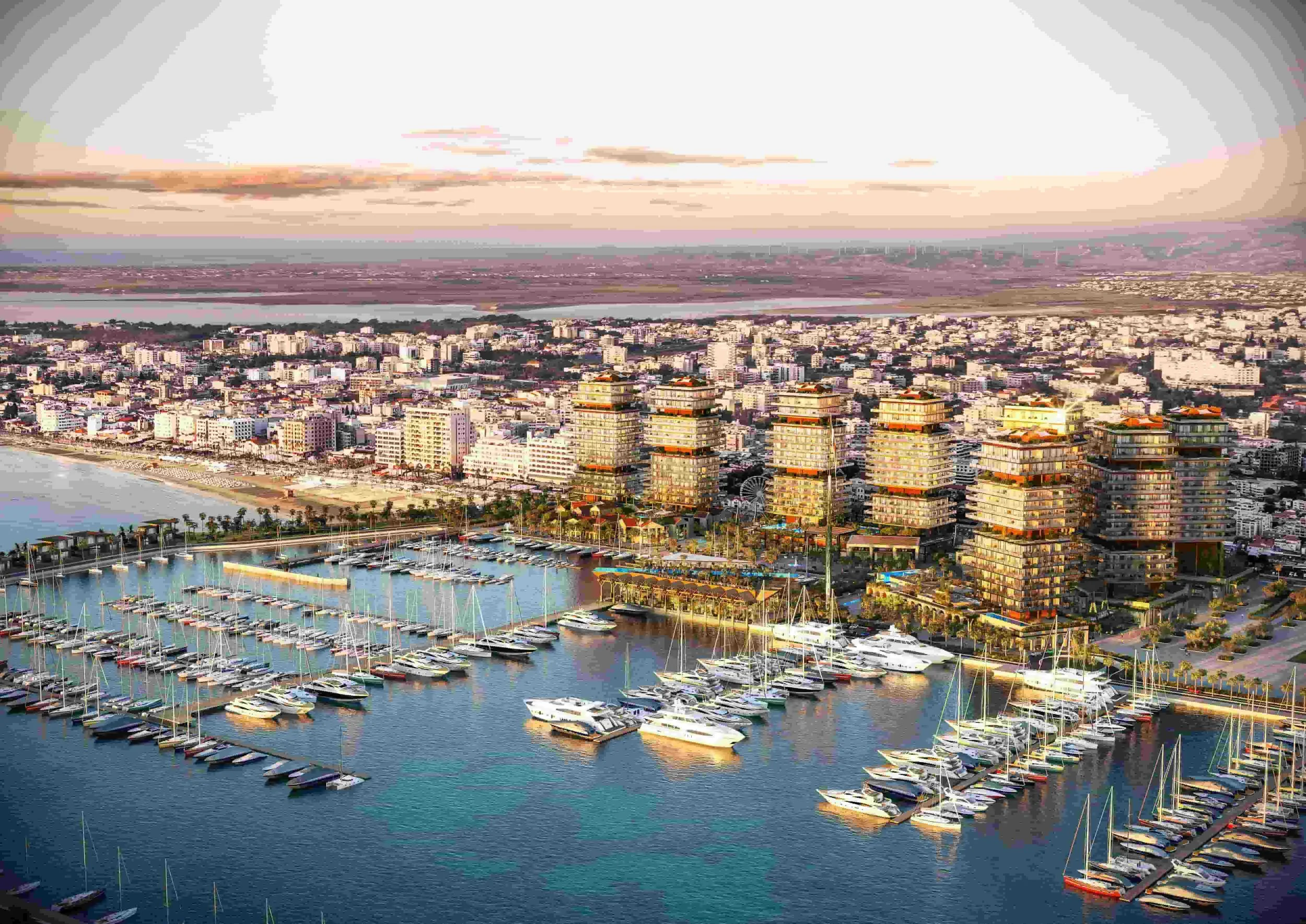 digital render of planned Larnaca Marina, Port, Waterfront by AroundTown