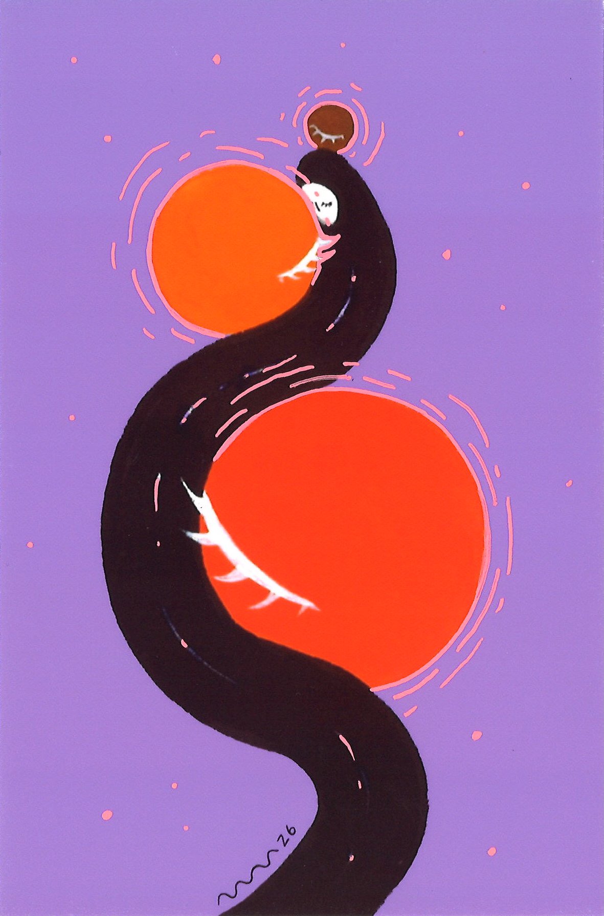 those who help themselves, 4" x 6" limited edition print with UV-reactive details