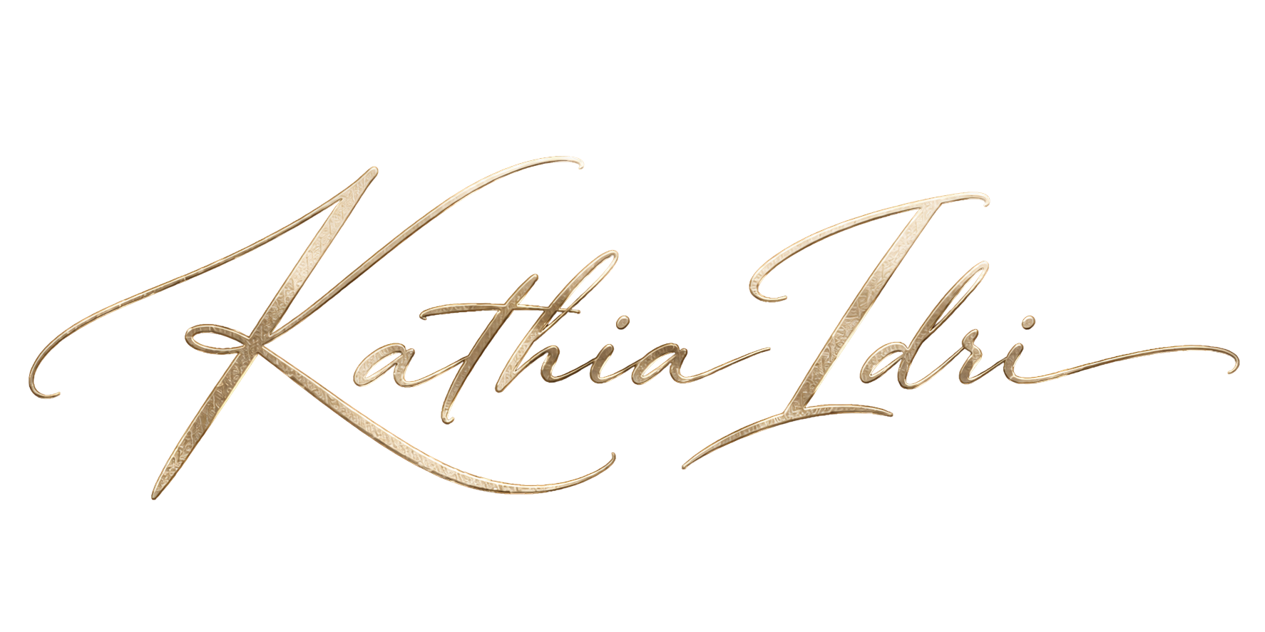 Logo en style doré avec le nom 'Kathia Lavi' écrit en cursive sur un fond noir.