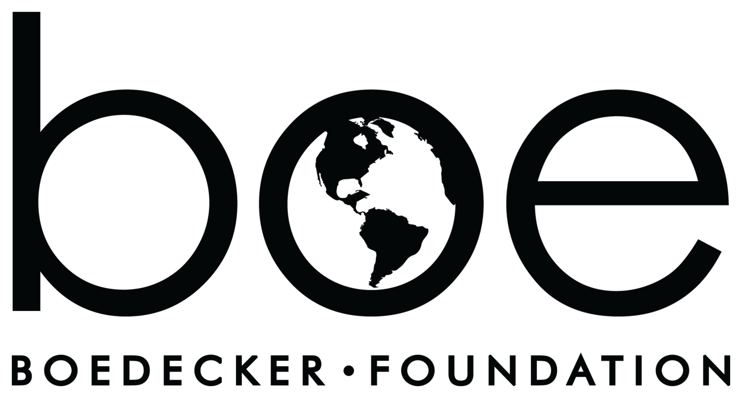 Logo of the Boedecker Foundation with the word 'hope' and a globe in place of the 'o'