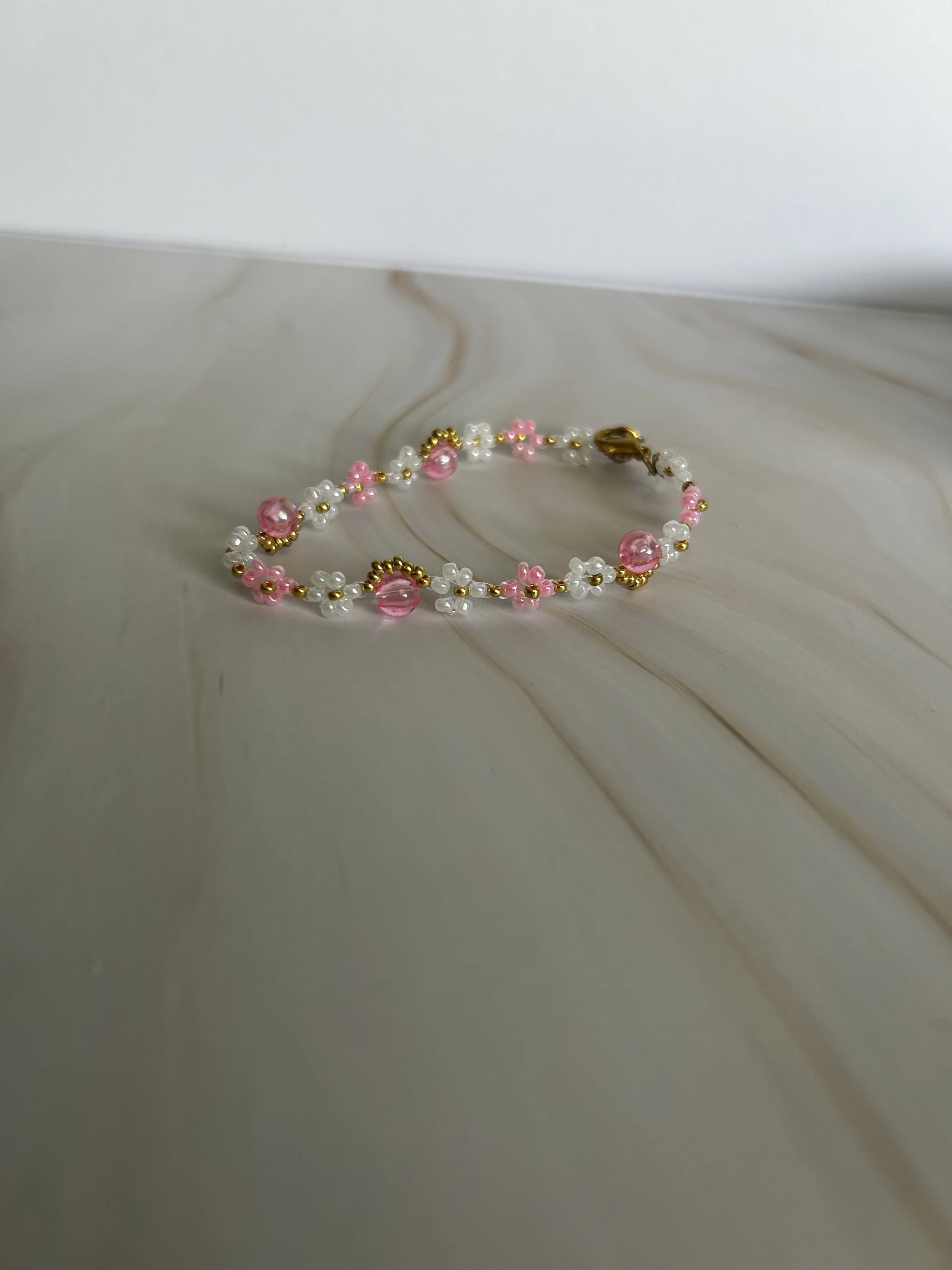 Pink Flower Bracelet